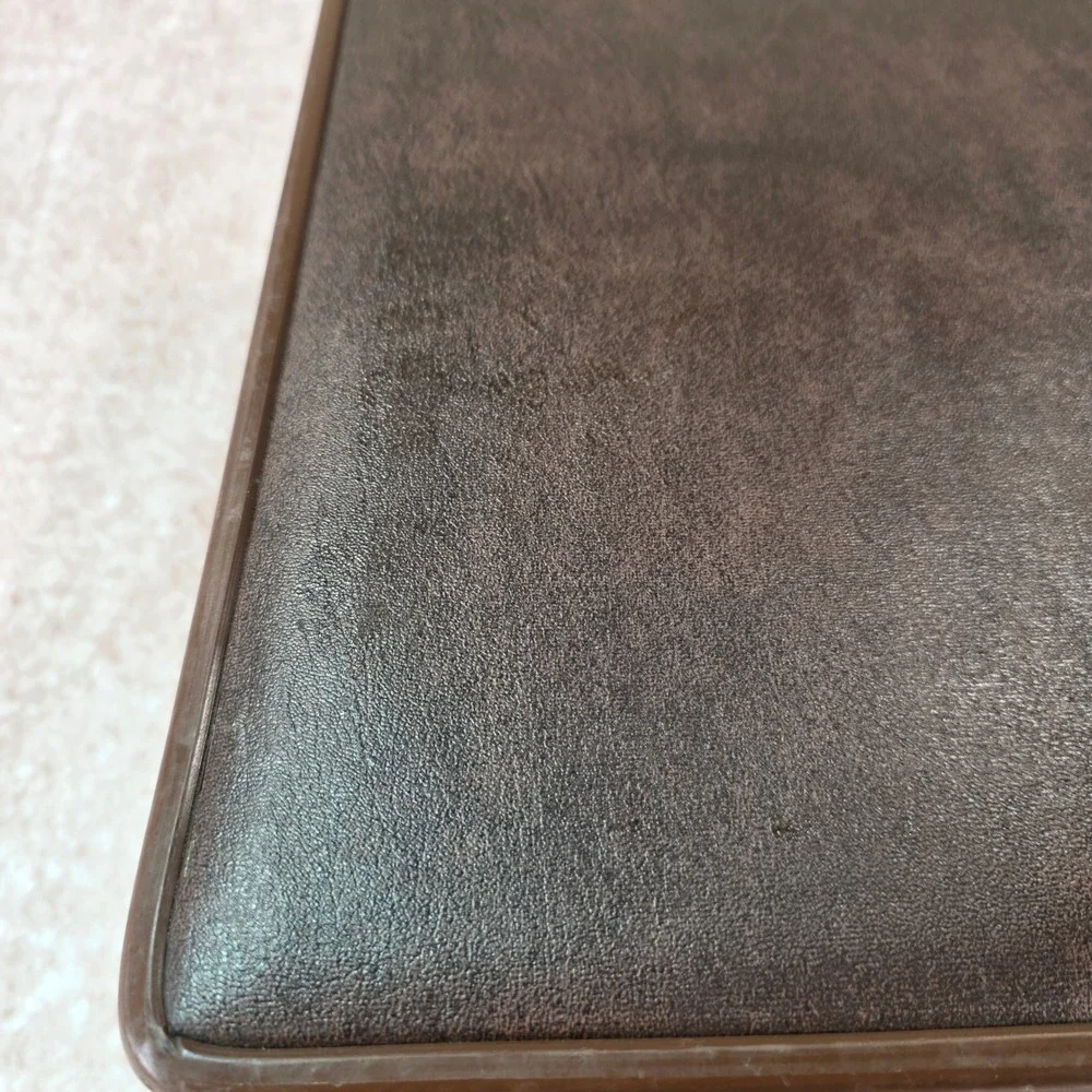 Vintage Hard Shell Leather Attache Briefcase Brown Unique Inner Flap-Lid Brass